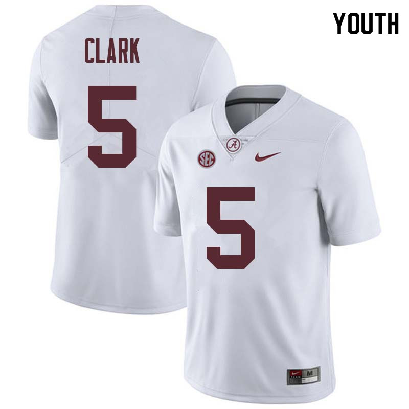 Youth #5 Ronnie Clark Alabama Crimson Tide College Football Jerseys Sale-White